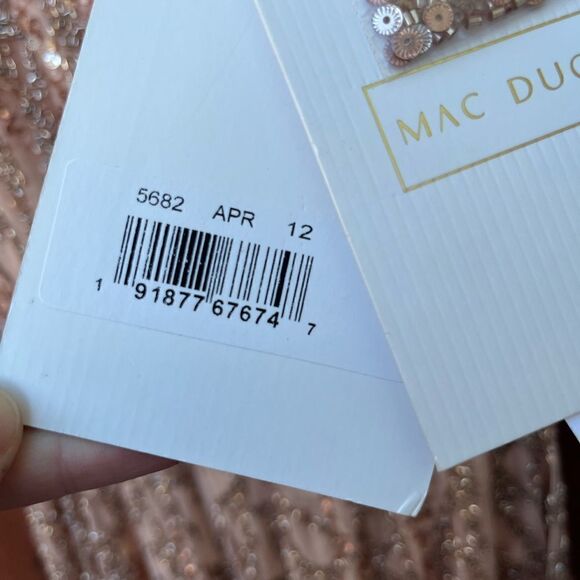 Mac Duggal Rose Gold/Apricot Sequined A line Gown size 6 NWT - Picture 8 of 11